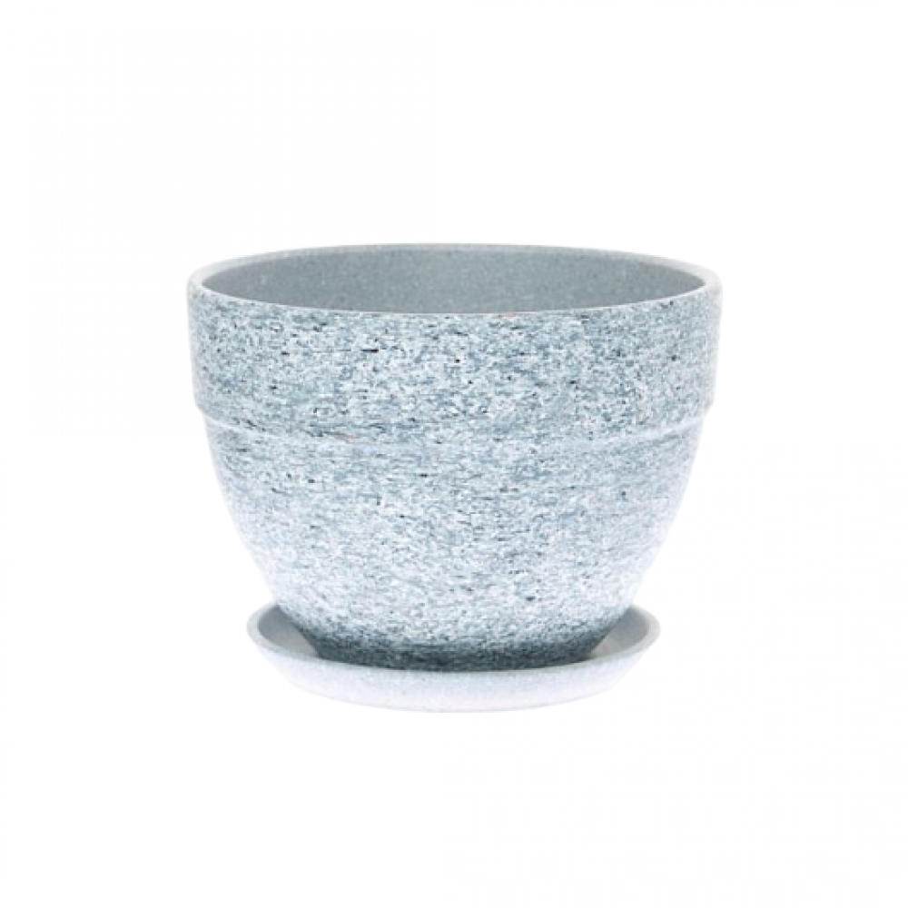 Кашпо керамическое Серый камень №3 д15 овал борт Кашпо керамическое Серый камень №3 д15 овал борт