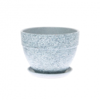 Кашпо керамическое Серый камень №3 д15 овал борт