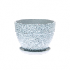 Кашпо керамическое Серый камень №4 д18 овал борт