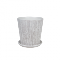 Кашпо керамическое Меланж белый №7 д32 высокий овал