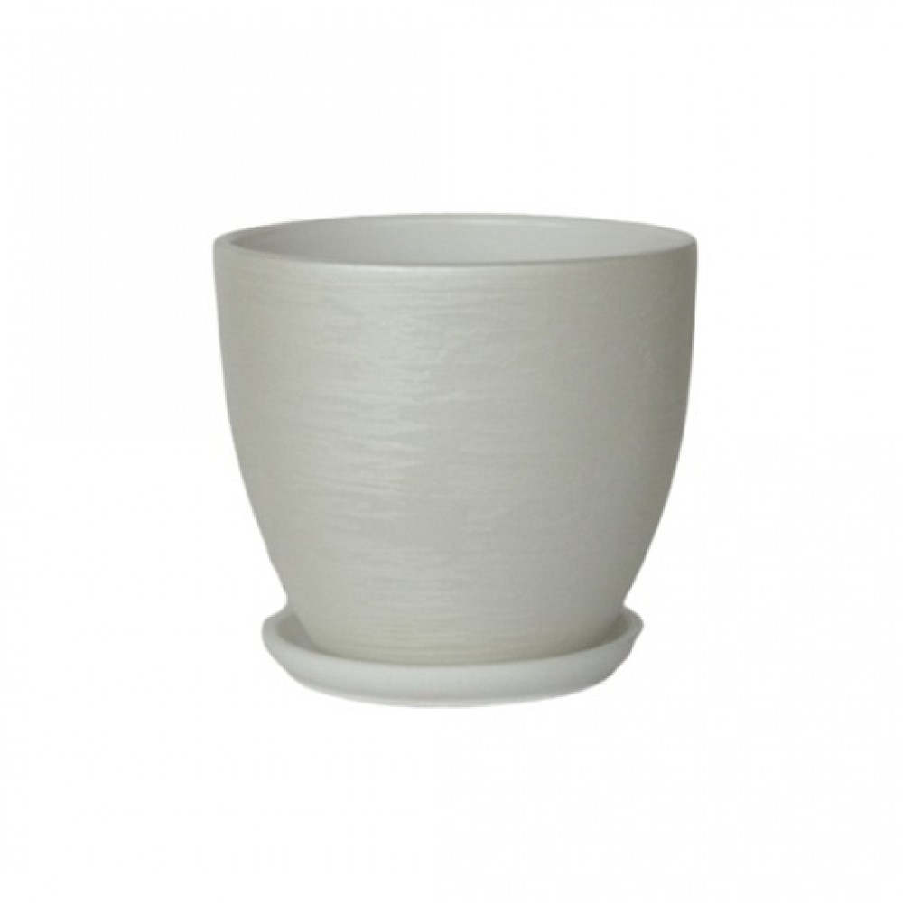 Кашпо керамическое Бархат белый №2 д12 цилиндр Кашпо керамическое Бархат белый №2 д12 цилиндр