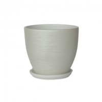 Кашпо керамическое Бархат белый №2 д12 цилиндр