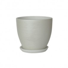 Кашпо керамическое Бархат белый №2 д12 цилиндр