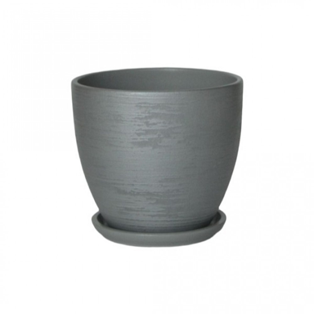 Кашпо керамическое Бархат серый №2 д12 цилиндр Кашпо керамическое Бархат серый №2 д12 цилиндр