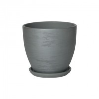 Кашпо керамическое Бархат серый №2 д12 цилиндр