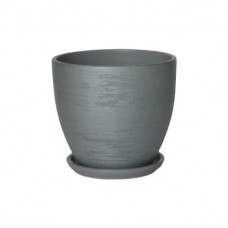 Кашпо керамическое Бархат серый №2 д12 цилиндр