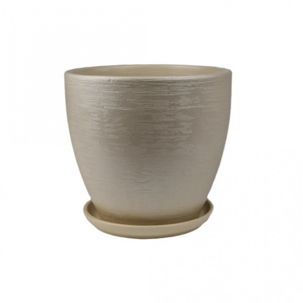 Кашпо керамическое Бархат бежевый №2 д12 цилиндр Кашпо керамическое Бархат бежевый №2 д12 цилиндр