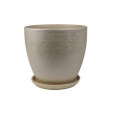 Кашпо керамическое Бархат бежевый №2 д12 цилиндр