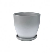 Кашпо керамическое Туман серый №2 д12 высокий овал