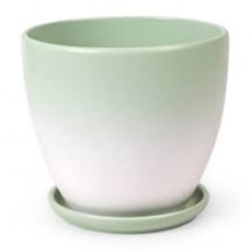 Кашпо керамическое Туман зеленый №2 д12 высокий овал
