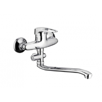 Смеситель для ванны поворотный дивертор силумин Ф40мм Frap F2128-B