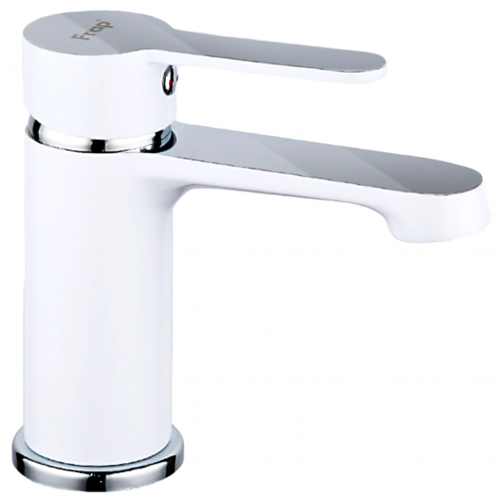 Смеситель для раковины латунь белый Ф35мм Frap F1041