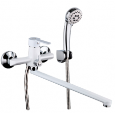 Смеситель для ванны поворотный дивертор латунь белый Ф35мм Frap F2241 Смеситель для ванны поворотный дивертор латунь белый Ф35мм Frap F2241