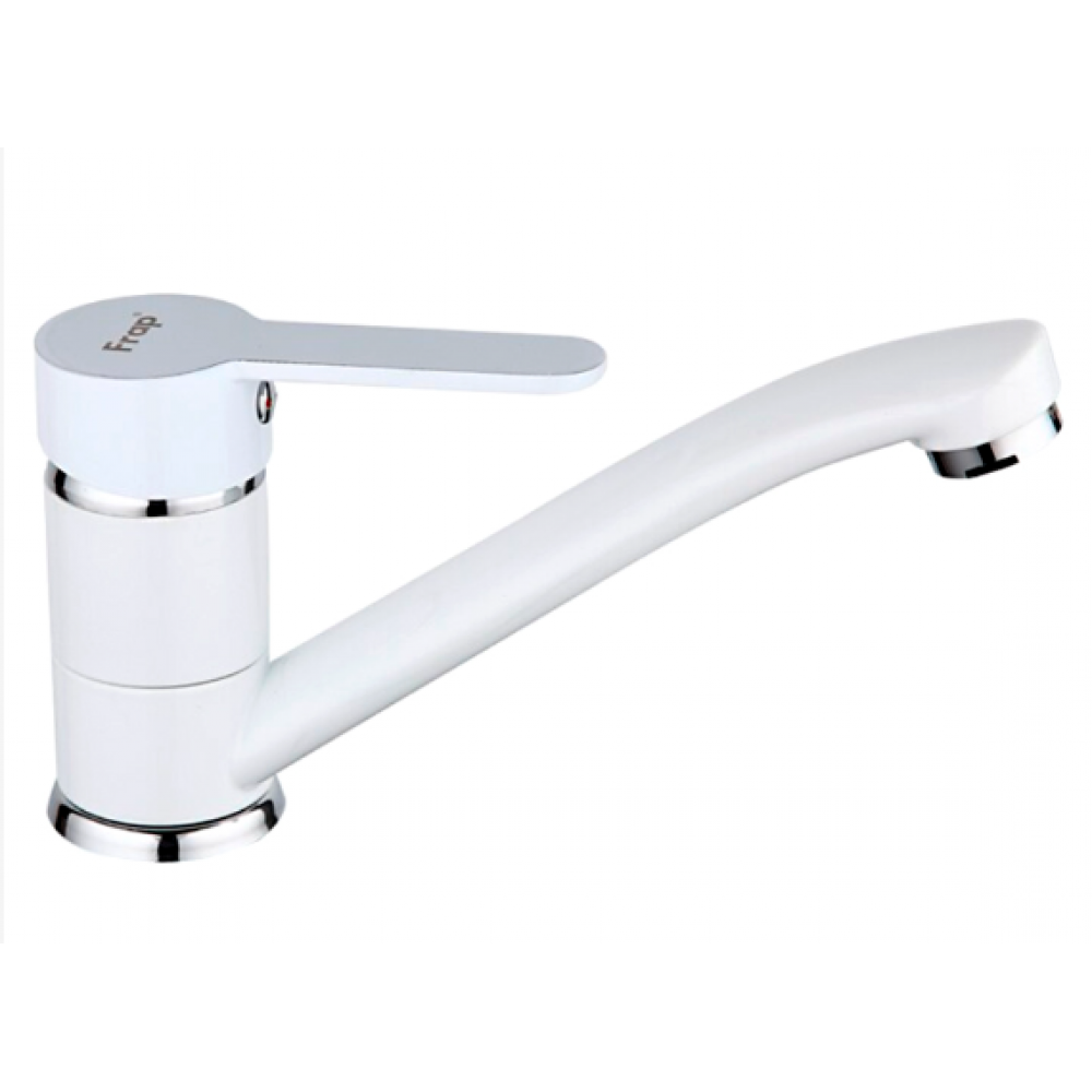 Смеситель для кухни кор нос латунь белый Ф35мм Frap F4541