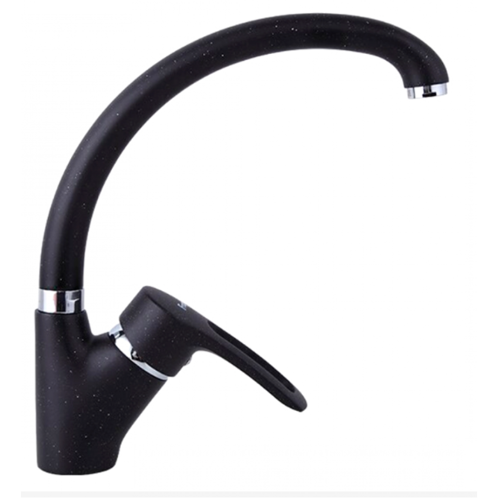 Смеситель для кухни боковой на гайке латунь черный Ф40мм Frap F4166-7