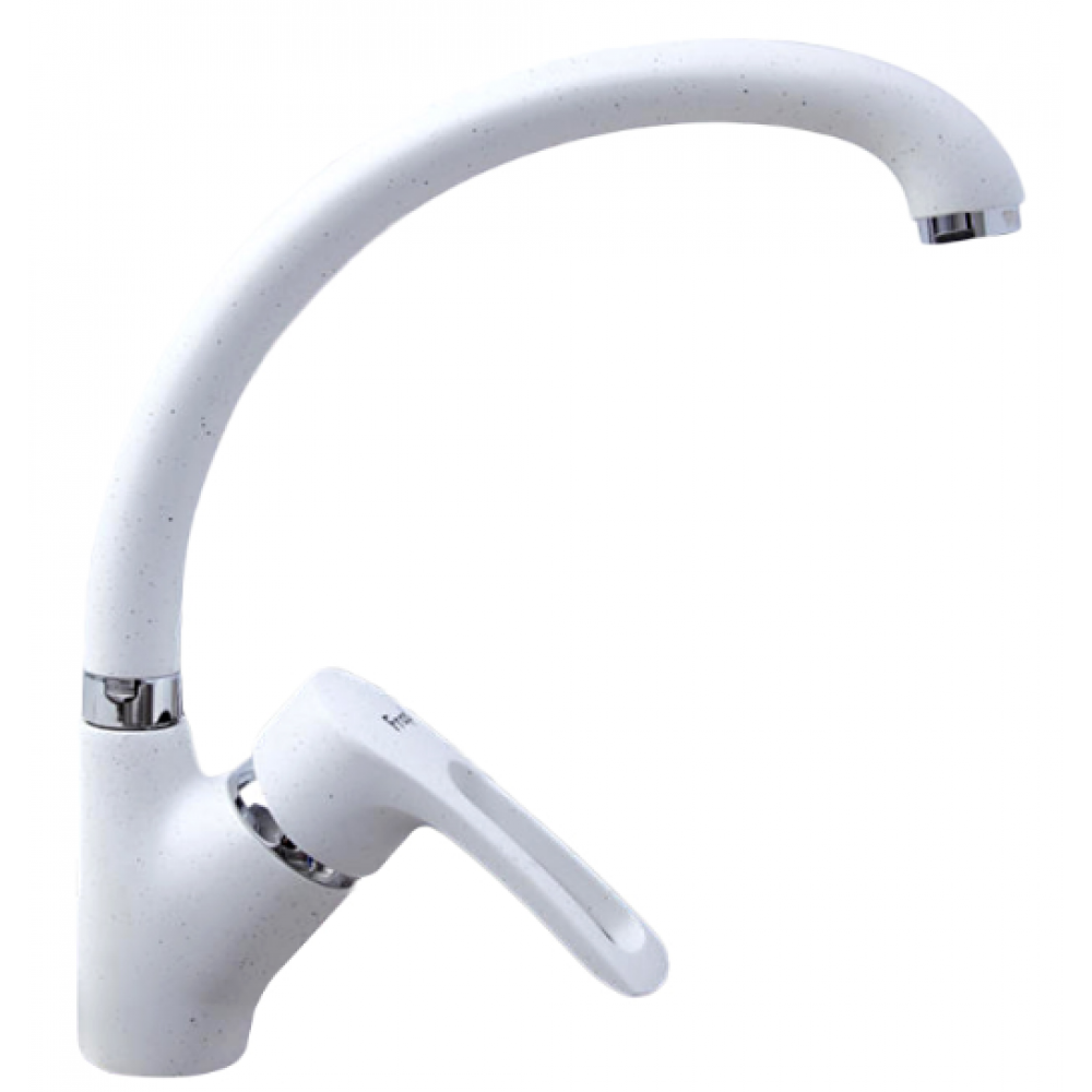 Смеситель для кухни боковой на гайке латунь белый Ф40мм Frap F4166-8 Смеситель для кухни боковой на гайке латунь белый Ф40мм Frap F4166-8