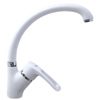 Смеситель для кухни Frap латунь высокий излив 40мм белый F4166-8