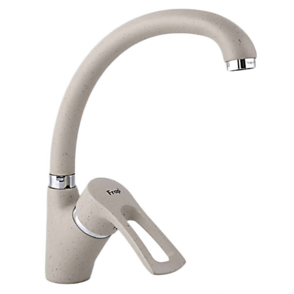 Смеситель для кухни боковой на гайке латунь бежевый Ф40мм Frap F4166-10 Смеситель для кухни боковой на гайке латунь бежевый Ф40мм Frap F4166-10