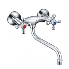 Смеситель для кухни пристенный силумин с маховиками Frap F4608