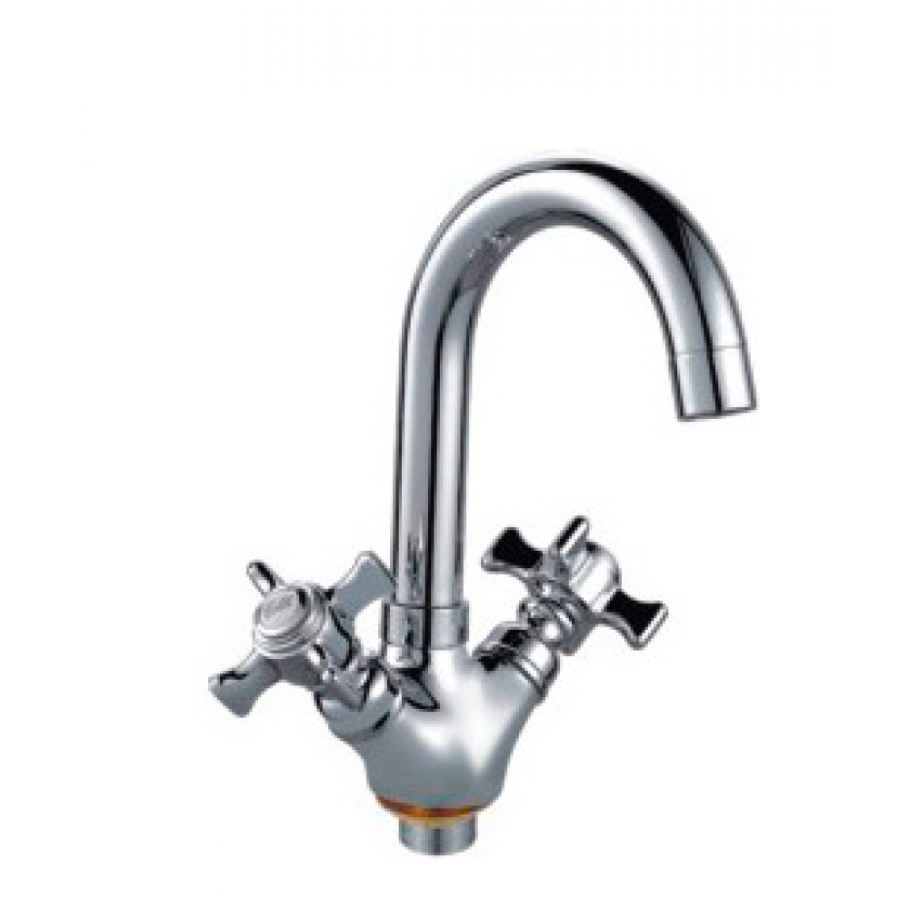 Смеситель для раковины высокий латунь с маховиками Frap F1324