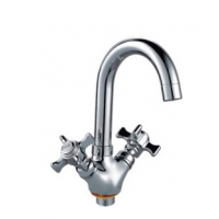 Смеситель для раковины высокий латунь с маховиками Frap F1324