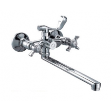 Смеситель для ванны поворотный дивертор латунь с маховиками Frap F2224 Смеситель для ванны поворотный дивертор латунь с маховиками Frap F2224