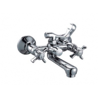 Смеситель для ванны кор нос поворотный дивертор латунь с маховиками Frap F3024