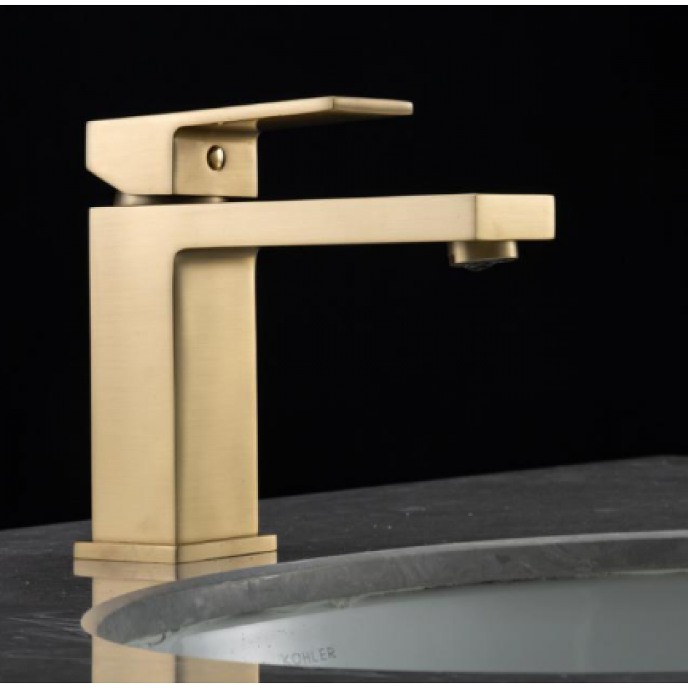 Смеситель для раковины латунь сатин золотой Ф35мм Frap F1091-3