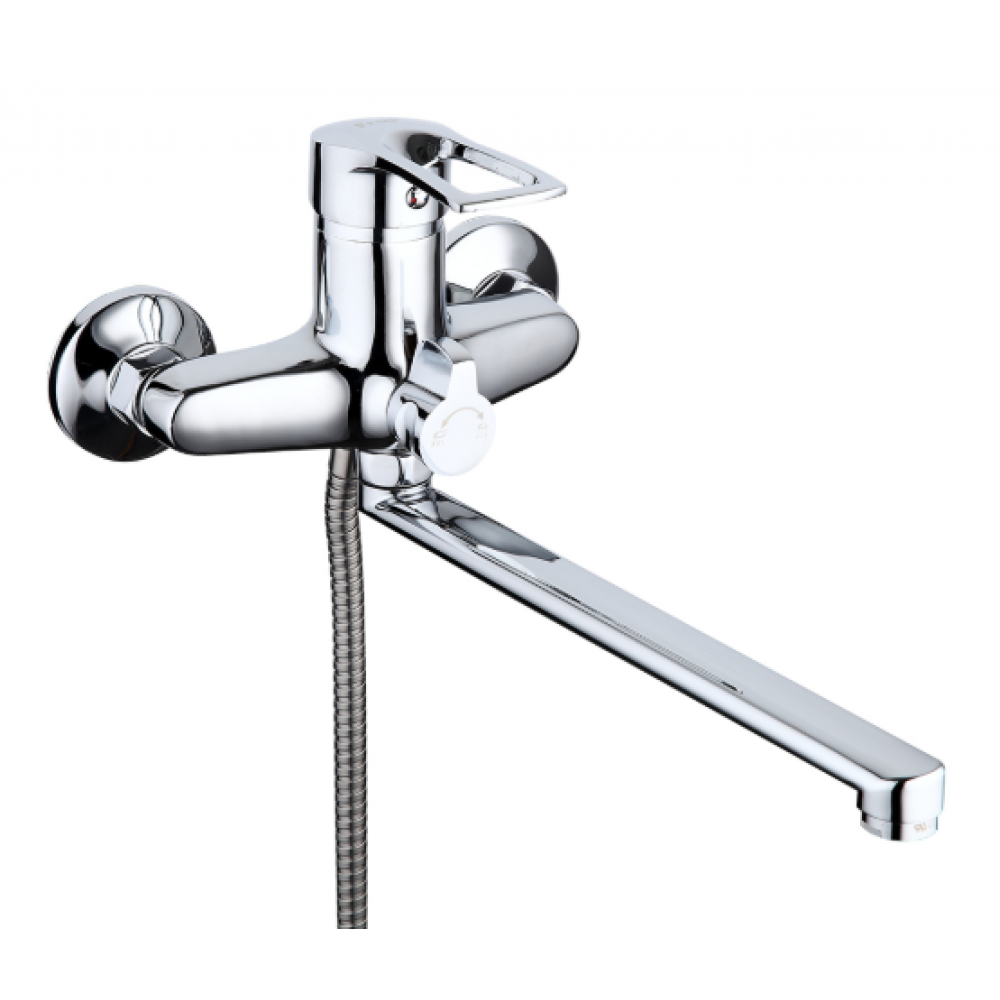 Смеситель для ванны поворотный дивертор силумин Ф40мм Frap F22701-B