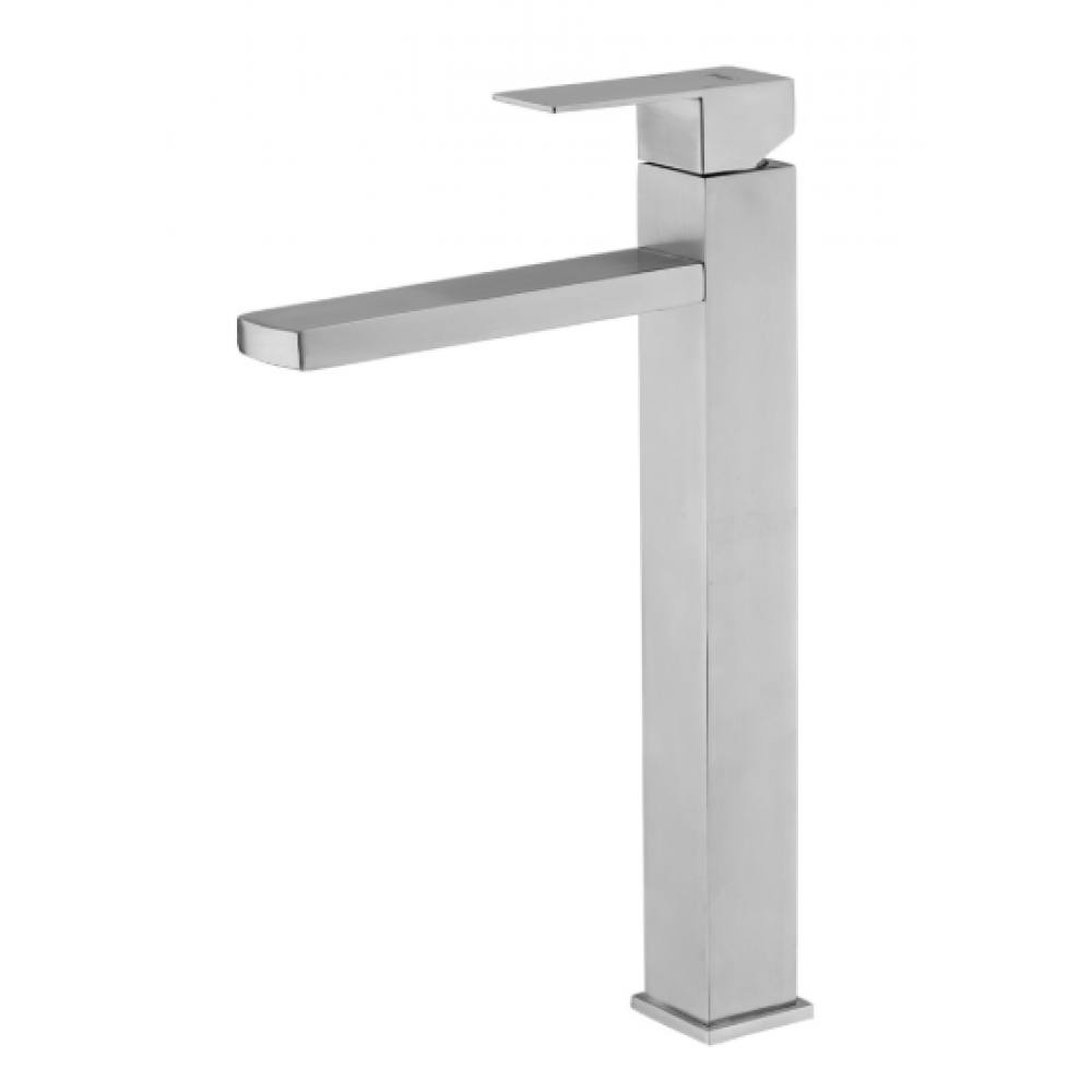 Смеситель для раковины высокий нерж сталь сатин Ф35мм Frap F10802-2