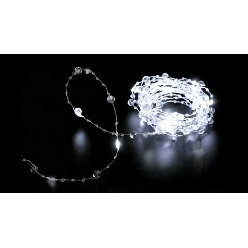 Гирлянда для дома Кристаллы 16,0м 180LED IP-40 8 реж. Тёплый белый 125-072 