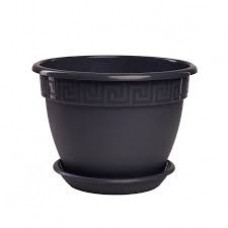 Кашпо Антик 1,6л антрацит с поддоном 5PL0003