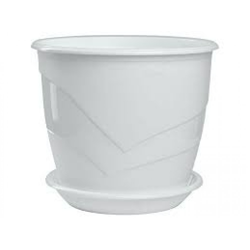 Кашпо Венеция 0,75л белый с поддоном 5PL0373 Кашпо Венеция 0,75л белый с поддоном 5PL0373