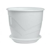 Кашпо Венеция 0,75л белый с поддоном 5PL0373