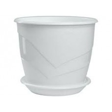 Кашпо Венеция 0,75л белый с поддоном 5PL0373