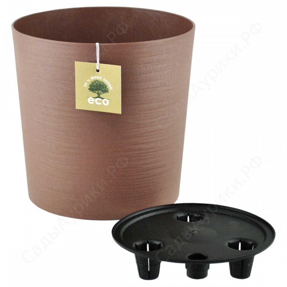 Кашпо Цилиндр Эко 5,2л гранит со вставкой 5PL0537