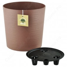 Кашпо Цилиндр Эко 5,2л гранит со вставкой 5PL0537