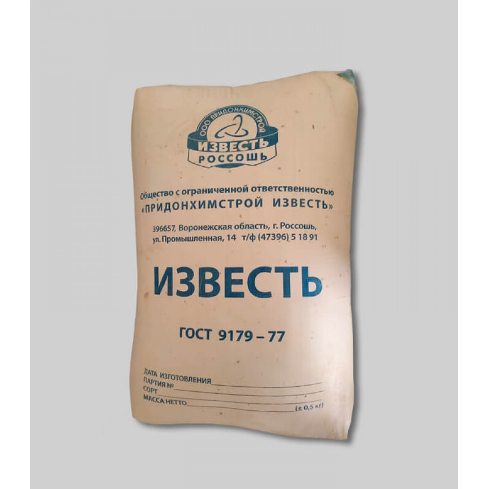 Известь гашеная мешок 25кг 27м/пал 40м/пал Россия 