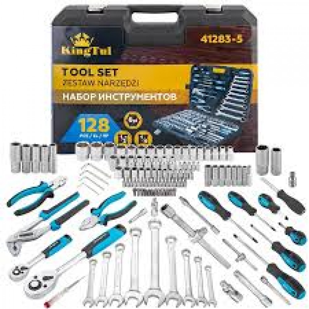 Набор инструментов - 128 предметов  1/4", 1/2" KT-41283-5 65814