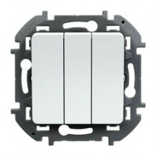 Выключатель 3кл. скрытой установки без рамки белый INSPIRIA 673640