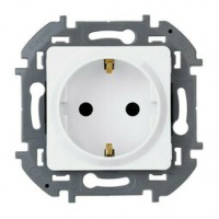 Розетка 1-я с/з скрытой установки белый шуко без рамки IP44 INSPIRIA 673740