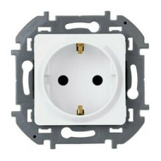 Розетка 1-я с/з скрытой установки белый шуко без рамки IP44 INSPIRIA 673740