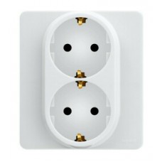 Розетка 2-я с/з скрытой установки белый шуко без рамки INSPIRIA 673750
