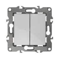 Выключатель 2кл. скрытой установки без рамки/лапок белый ЭРА 12-1004-01