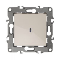 Выключатель 1кл. скрытой установки с подсветкой без рамки/лапок сл. кость ЭРА 12-1102-02