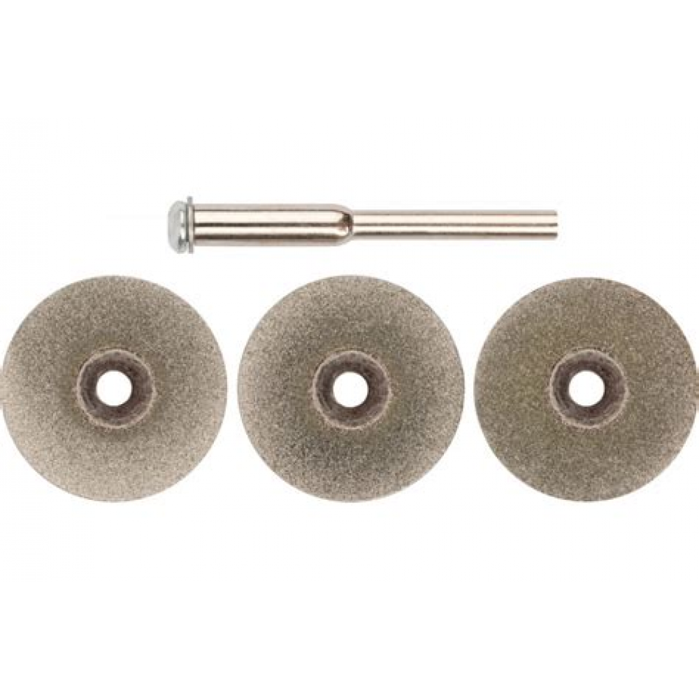 Круги с алмазным напылением 3шт. и штифт диам. 3мм. 40мм. 36932 Круги с алмазным напылением 3шт. и штифт диам. 3мм. 40мм. 36932