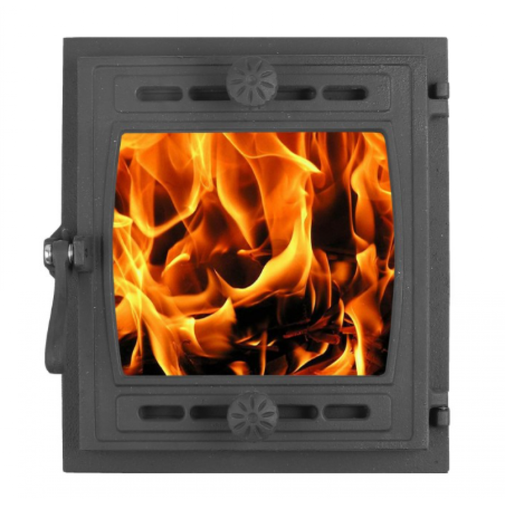 Дверка печная ДТГ-8БС (Р) "Кижи-2" герметичная, крашенная 290х325