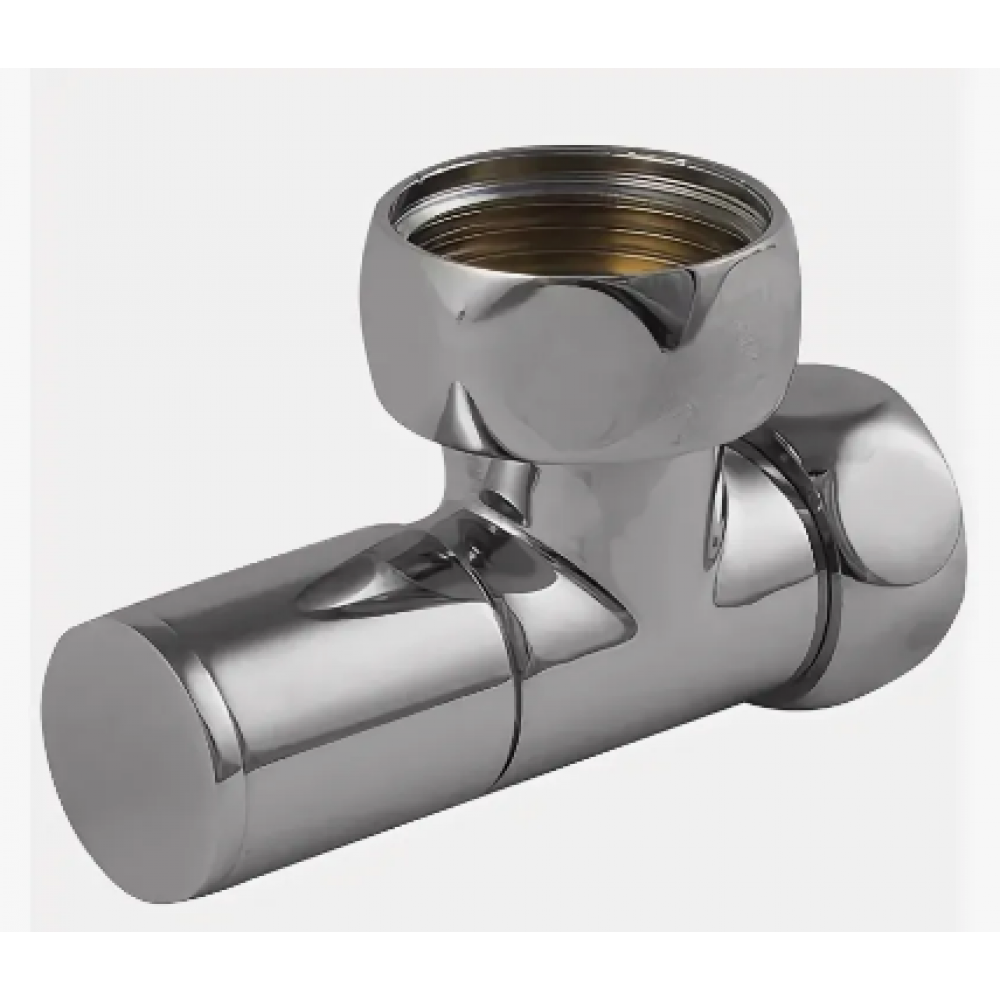 Вентиль для полотенцесушителя угловой 1"х3/4" гайка-гайка круг хром (ПАРА) KV01-LFF043 Вентиль для полотенцесушителя угловой 1"х3/4" гайка-гайка круг хром (ПАРА) KV01-LFF043