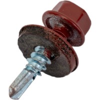 Саморез кровельный 4,8*19 RAL 3009 Красно-коричневый (уп. 25штук)