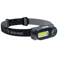 Фонарь налобный аккумуляторный XPE 3Вт + COB 3Вт сменный аккум. 1.2А.ч КОСМОС KocH3WDLith